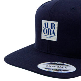 AURORA Serif Snapback Cap - navy