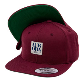 AURORA Serif Snapback Cap - bordeaux