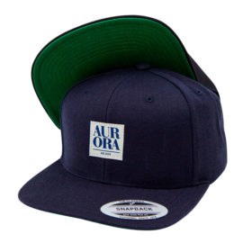 AURORA Serif Snapback Cap - navy