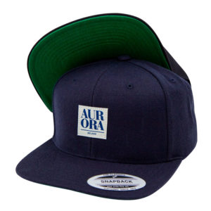 AURORA Serif Snapback Cap - navy